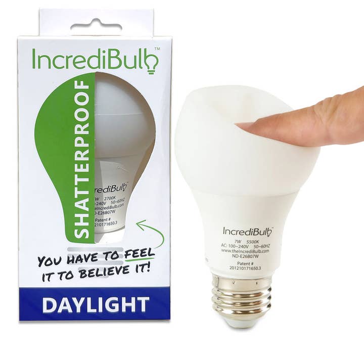 Butterie - Wholesale Light Bulb/Puck - IncrediBulbâ„¢ Shatterproof Light Bulb - Daylight 7W (60W Eq.)
