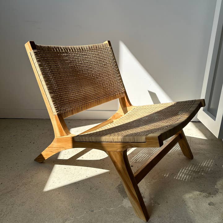 Office Objets - Wholesale Chair - Reclined chair in natural wood and woven rattan41
