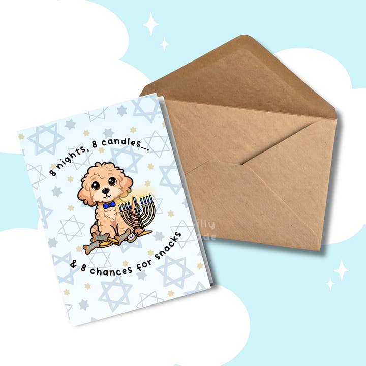 8 Nights Doodle Hanukkah Card | Seasonal | Holiday Greeting Card for wholesale by Milly Made Designs