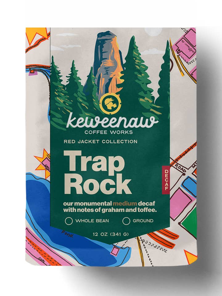 Trap Rock Decaf - 12 oz for wholesale by Keweenaw Coffee Works