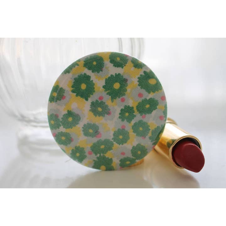 Bella green flowers pocket mirror for wholesale by Sabrina Trefle