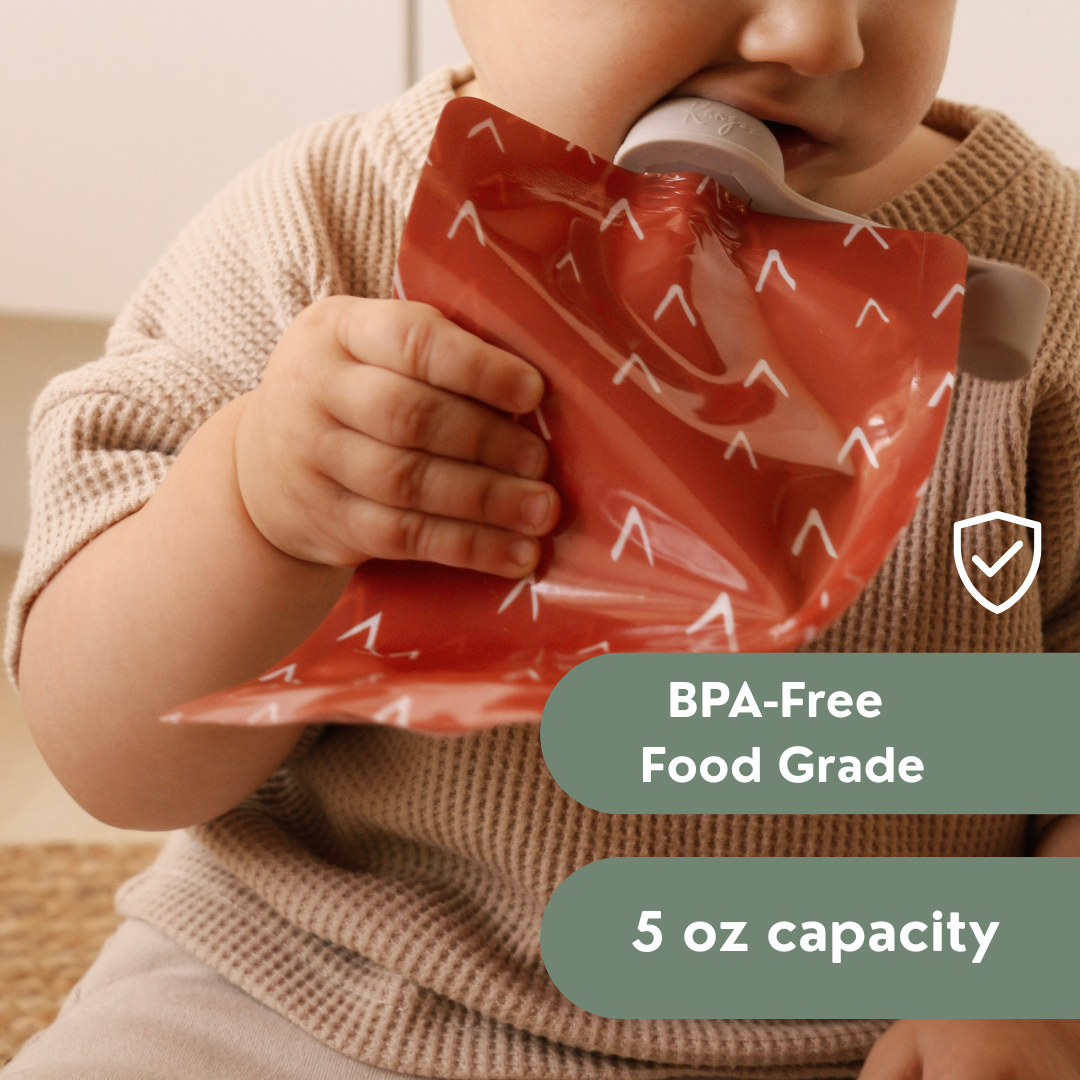 Kangoo et cie - Vente Sachet de conservation/film alimentaire - Pochettes réutilisables pour aliments pour bébés - Pochettes de stockage à presser 6x BOHO3