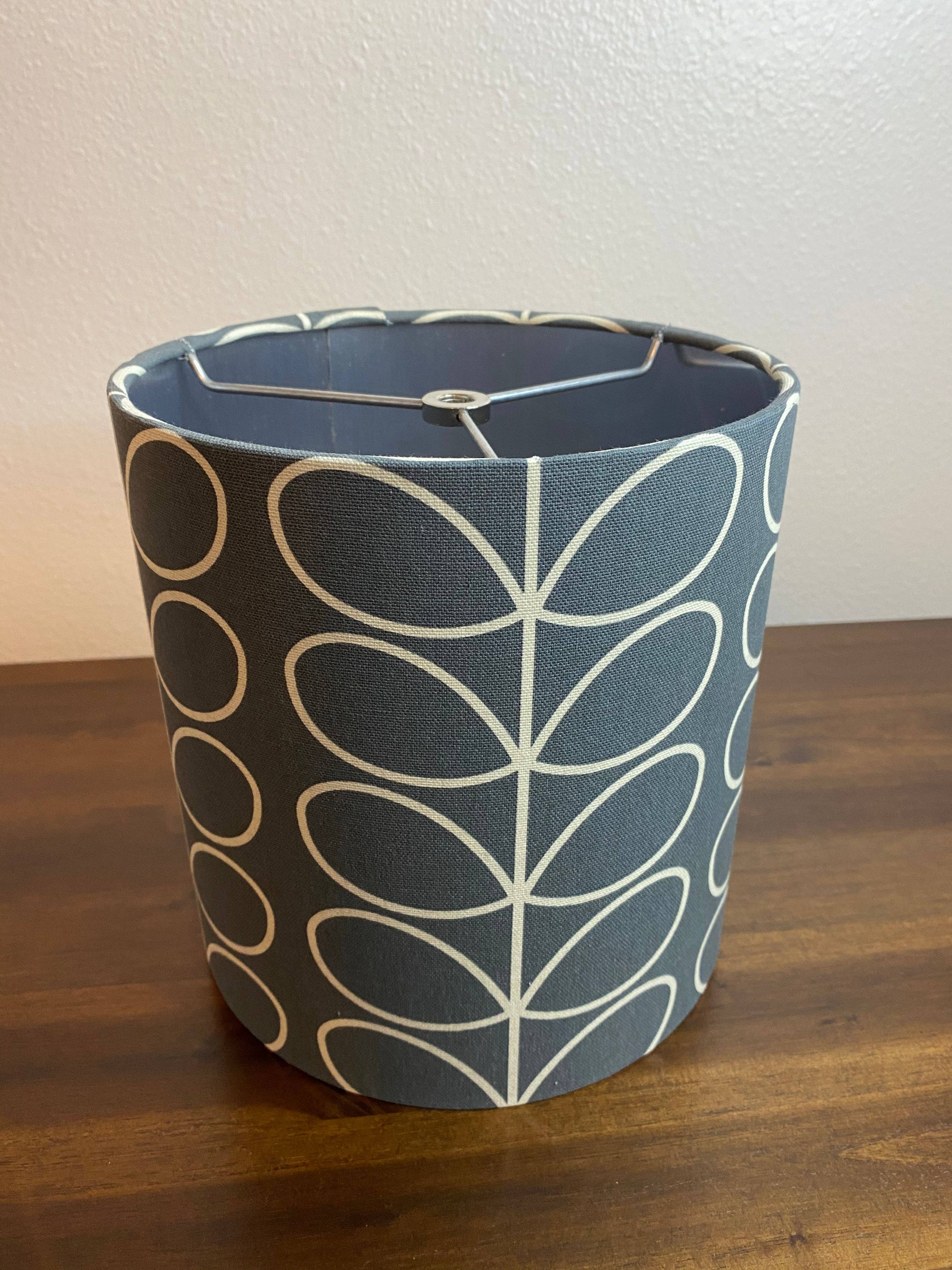 LouSeal Handmade Lampshades - Wholesale Lamp Shade - Orla Kiely Linear Stem Cool Grey Handmade Lampshade10