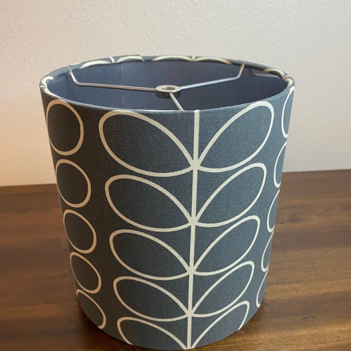 LouSeal Handmade Lampshades - Wholesale Lamp Shade - Orla Kiely Linear Stem Cool Grey Handmade Lampshade10