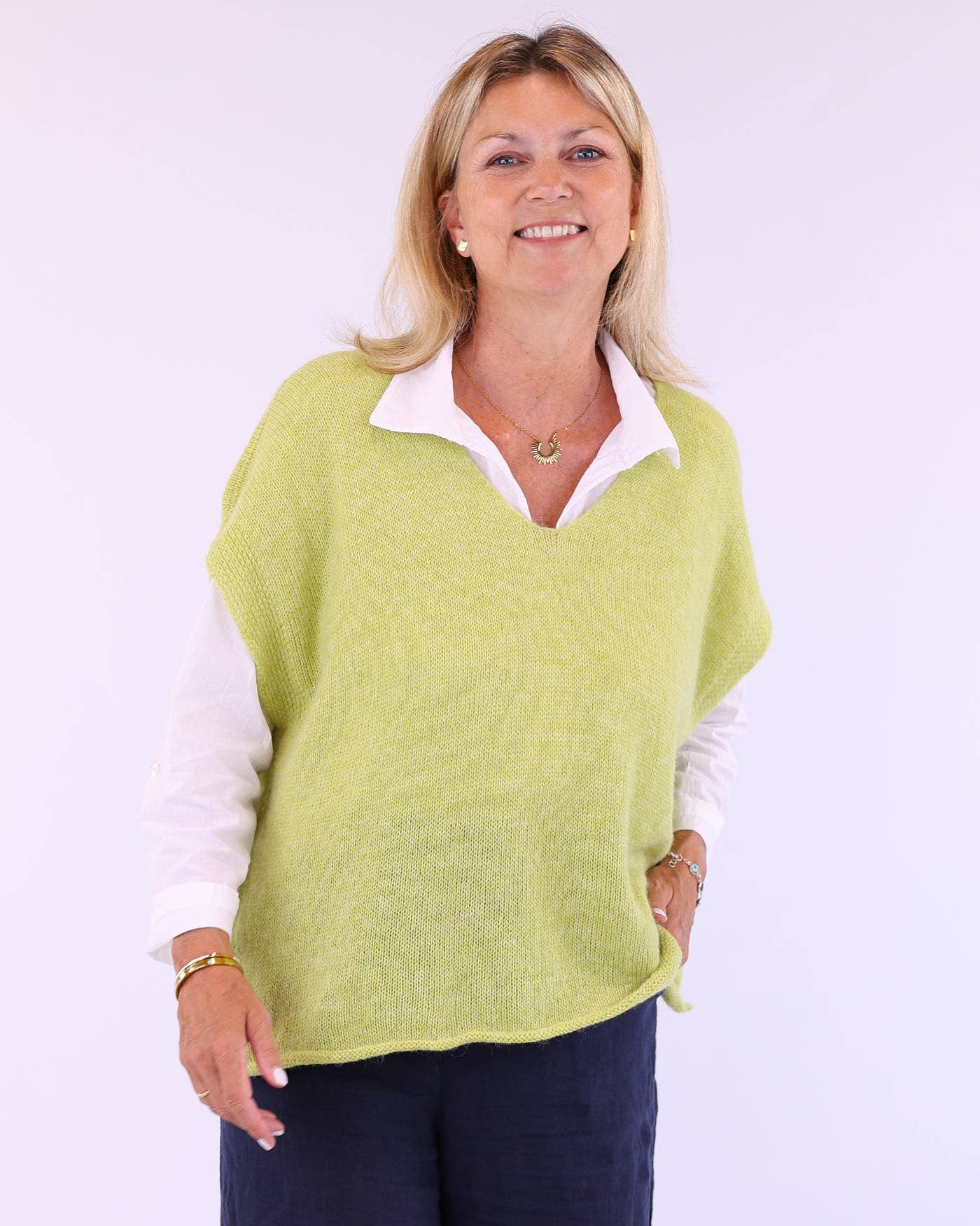 Cadenza Italy Ltd – Großhandel Strickpullover – Damen – Alpaka-Mischung V-Ausschnitt Tunika10