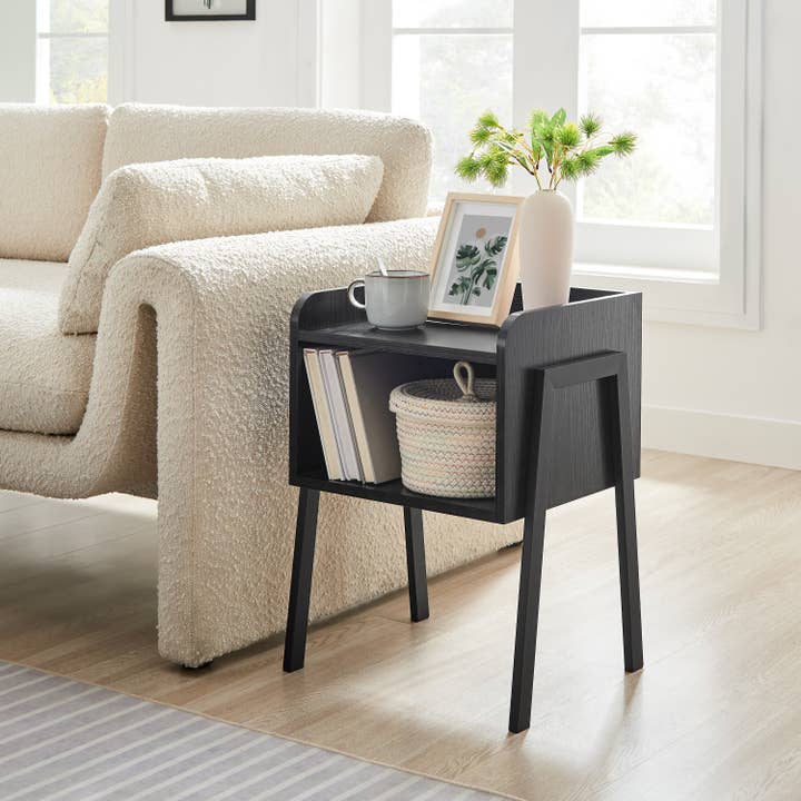 Danya B - Wholesale Side Table - Kazuyo Mid-Century Modern Black Metal Two-Tier Side Table2