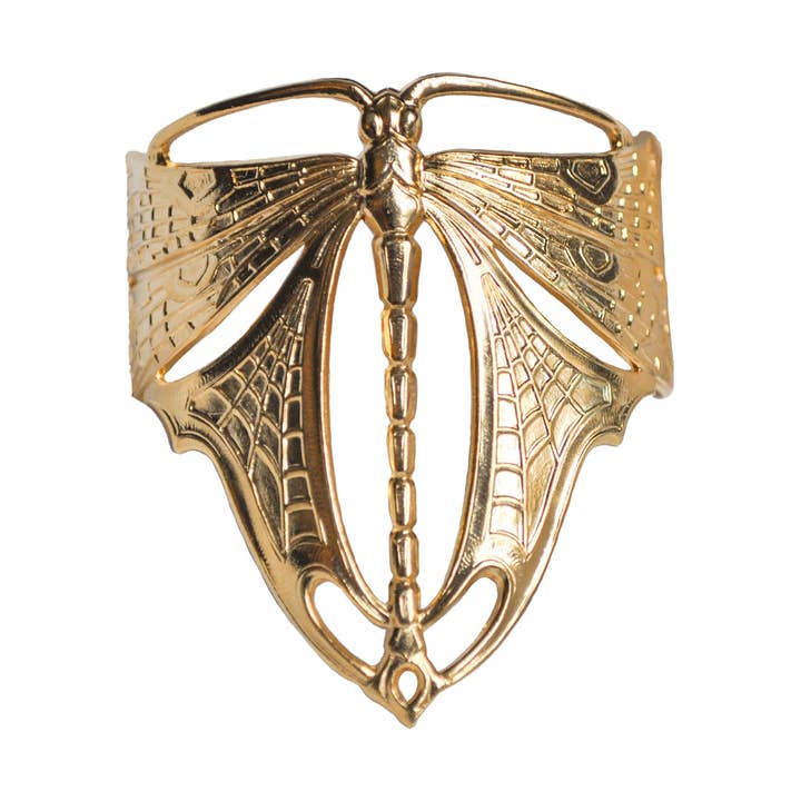 Golden Flying Dragonfly Bracelet for wholesale by Lotta Djossou Paris