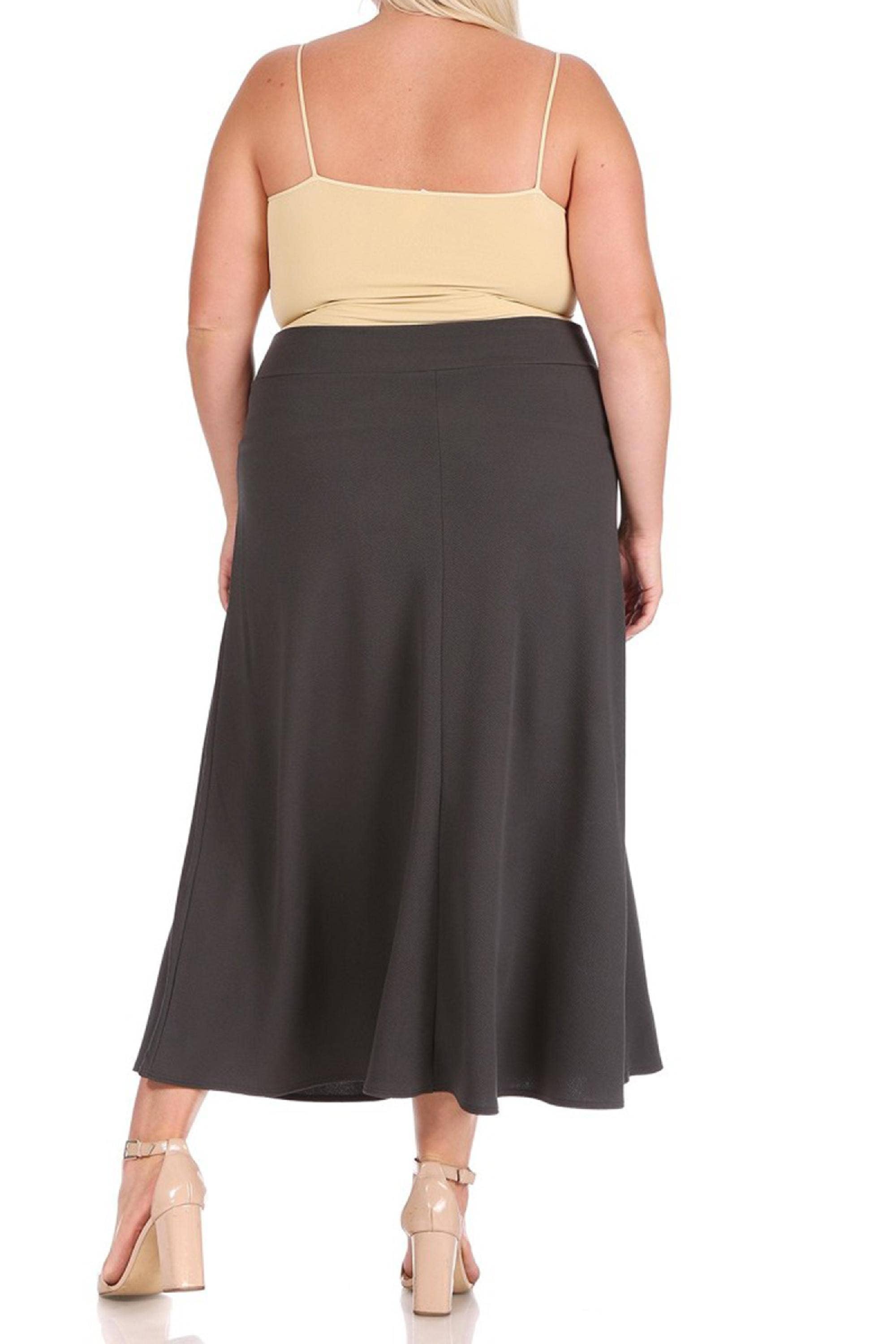 MOA COLLECTION - Wholesale Skirt - Women's - Women's Plus Size Flare A-line Long Skirt6