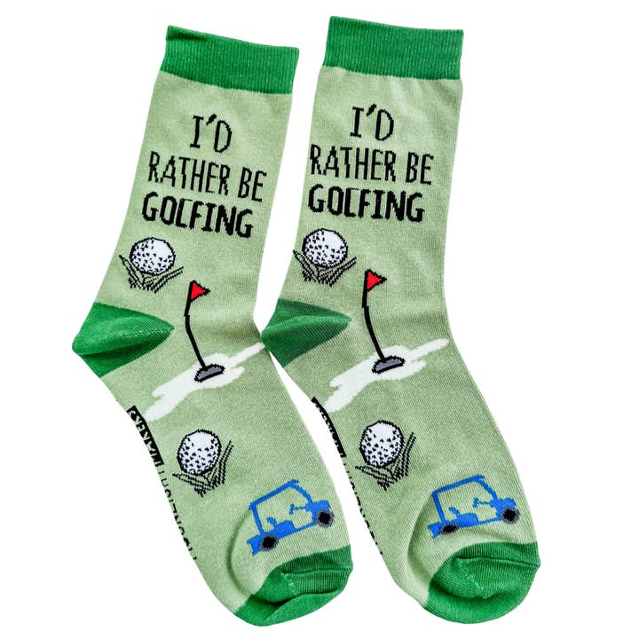 I'd Rather Be Golfing - Funny Unisex Socks - Golf Gift for wholesale by Moonlight Makers