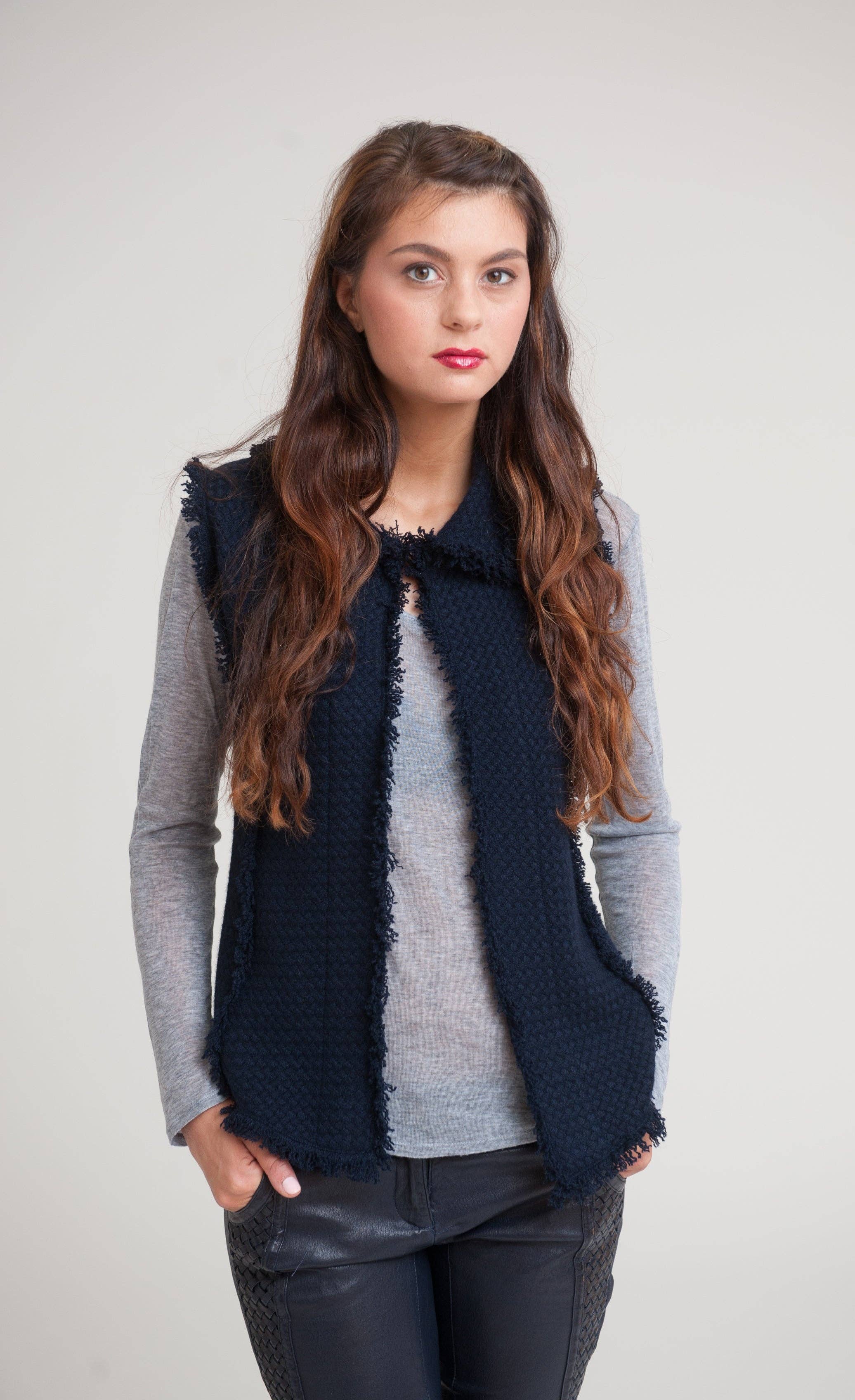 Nuan Cashmere – Colete - Unissexo por atacado – Colete COCO - Preto6