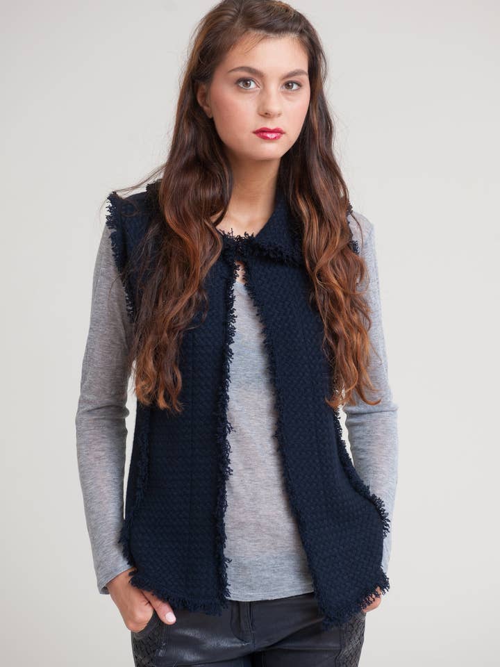 Nuan Cashmere – Colete - Unissexo por atacado – Colete COCO - Preto6