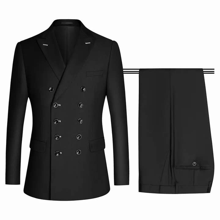 Men's Solid Color Formal Classic Style Turndown Long Sleeve Slim Men's Sets for wholesale by Aromatized Collection