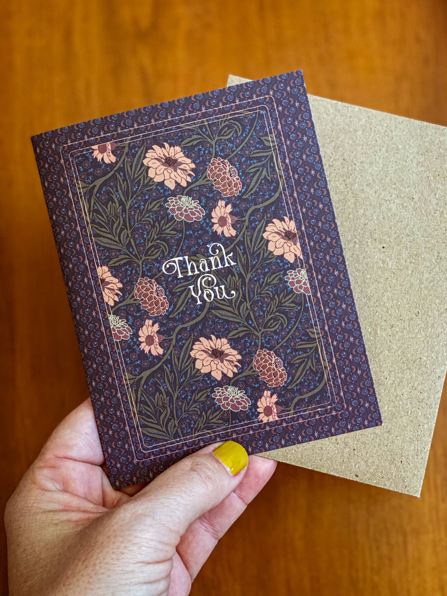 re:mused studio - Wholesale Thank You Card - Moonlight Zinnia Thank You A2 Greeting Card5