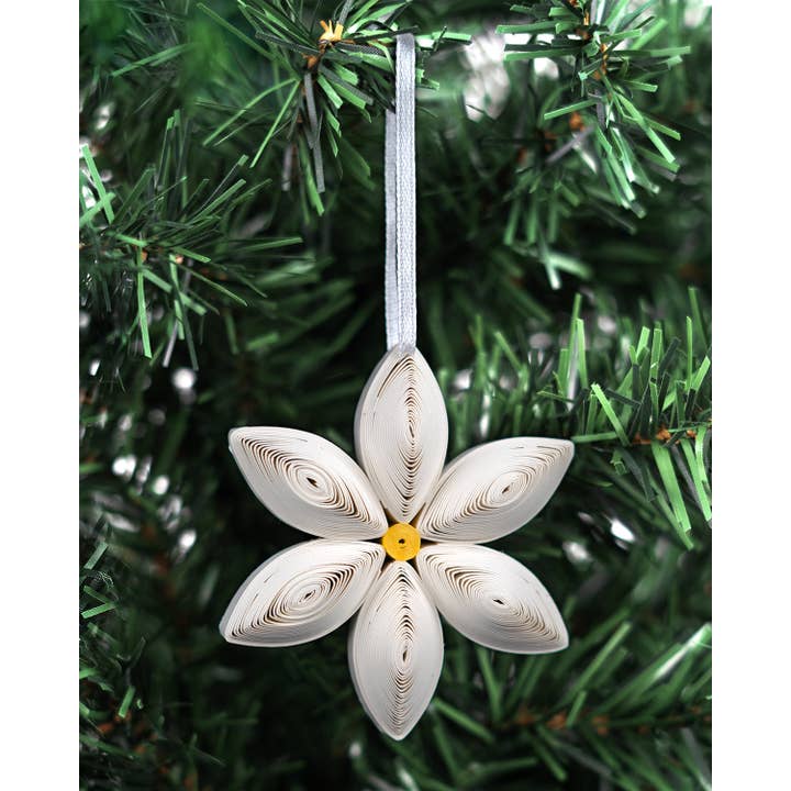 Quilling Card - Wholesale Ornament Set - Quilled Poinsettia Ornaments Box Set4