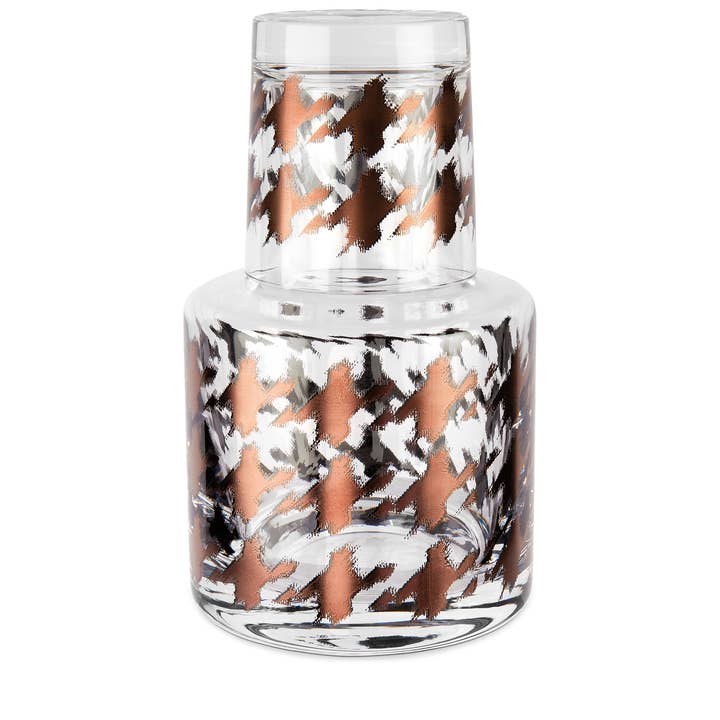 Arbiter - Wholesale Decorative Jar - Egizia Bedside Bottle Pied de Poule Copper (Houndstooth)
