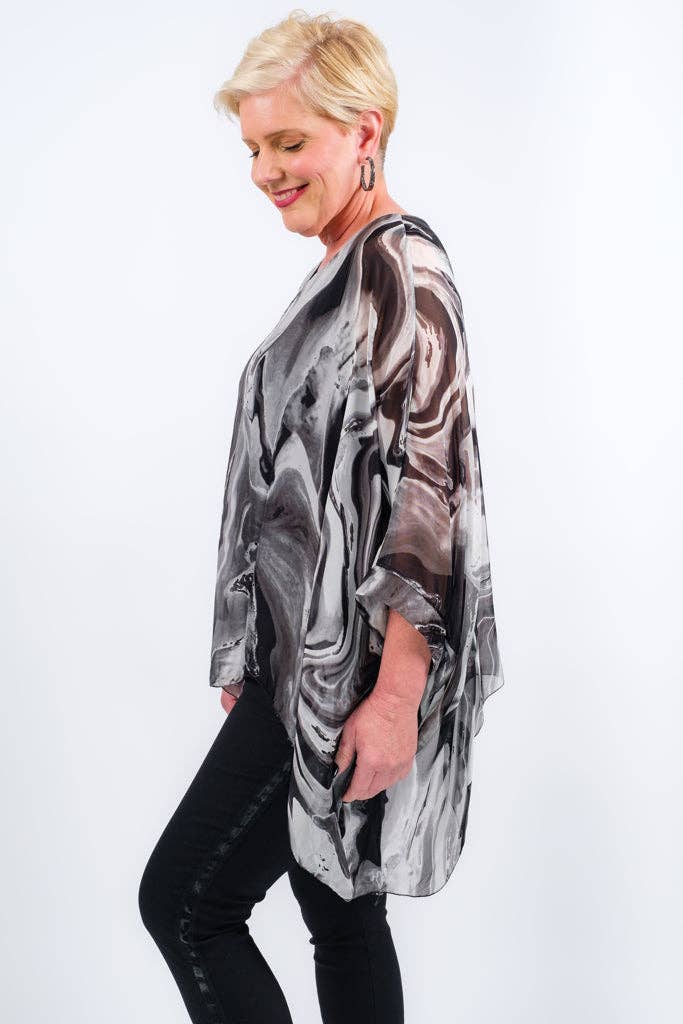 TINA Stephens Italy/Tees By Tina – Kaftan - Mulher por atacado – Swirl Kaftan (BQ201SW)1