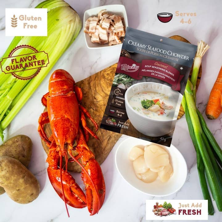 Falavory Soup Seasoning Blends – Engroshandel Suppe – Cremet Seafood Chowder 14 x 43g3