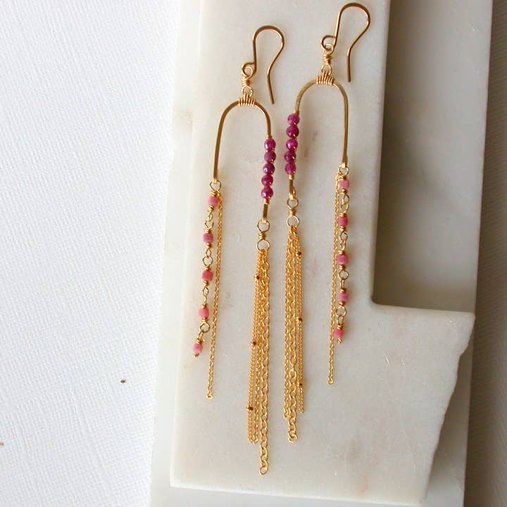 Linda Trent Jewelry - Wholesale Dangle Earrings - Ruby Balancing Act