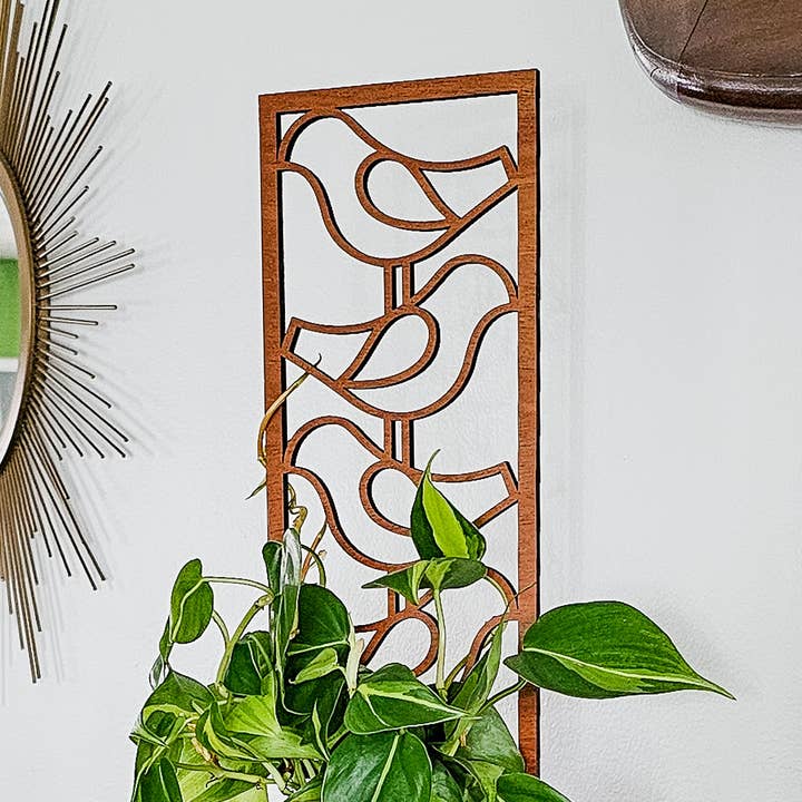 Indoor Houseplant Trellis - MCM Birds (Wood) for wholesale by Leaf & Node