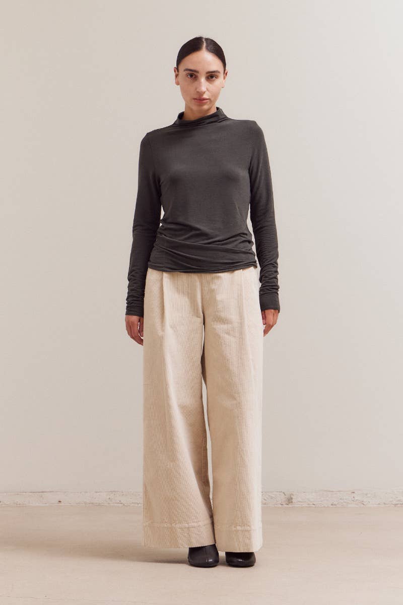 Grade & Gather - Vente Haut en maille – femme - 42036 - HAUT EN JERSEY AJUSTÉ À COL MONTANT14