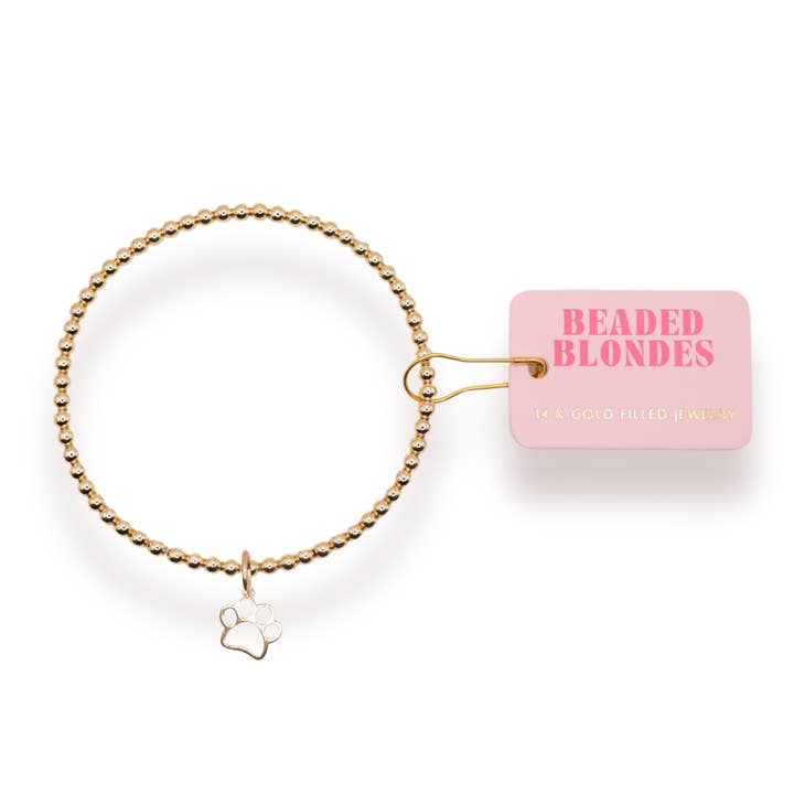 Beaded Blondes - Wholesale Charm/Dangle Bracelet - Gold Paw Charm Bracelet