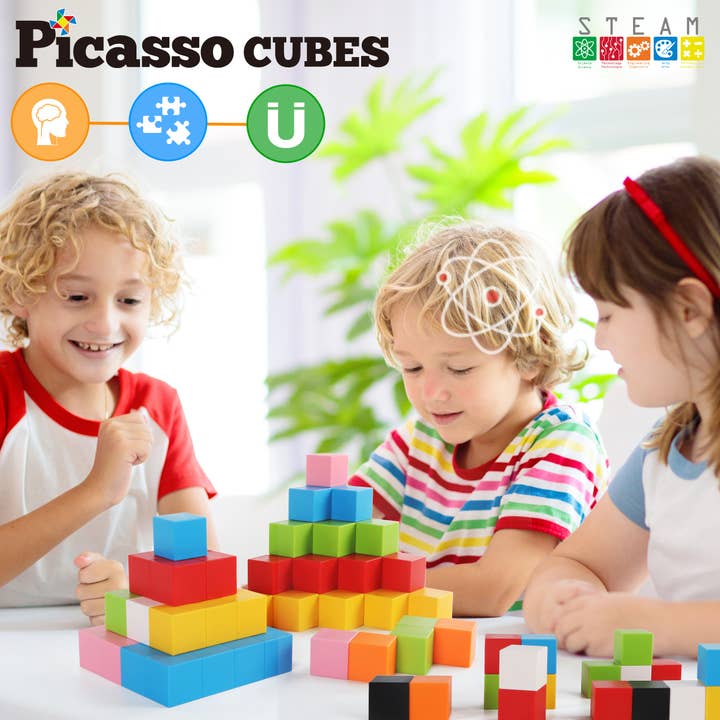PicassoTiles - Wholesale Building Set - Kids - Magnet Cube Building Blocks 80 Piece 1.2" Magnetic Cube Toys