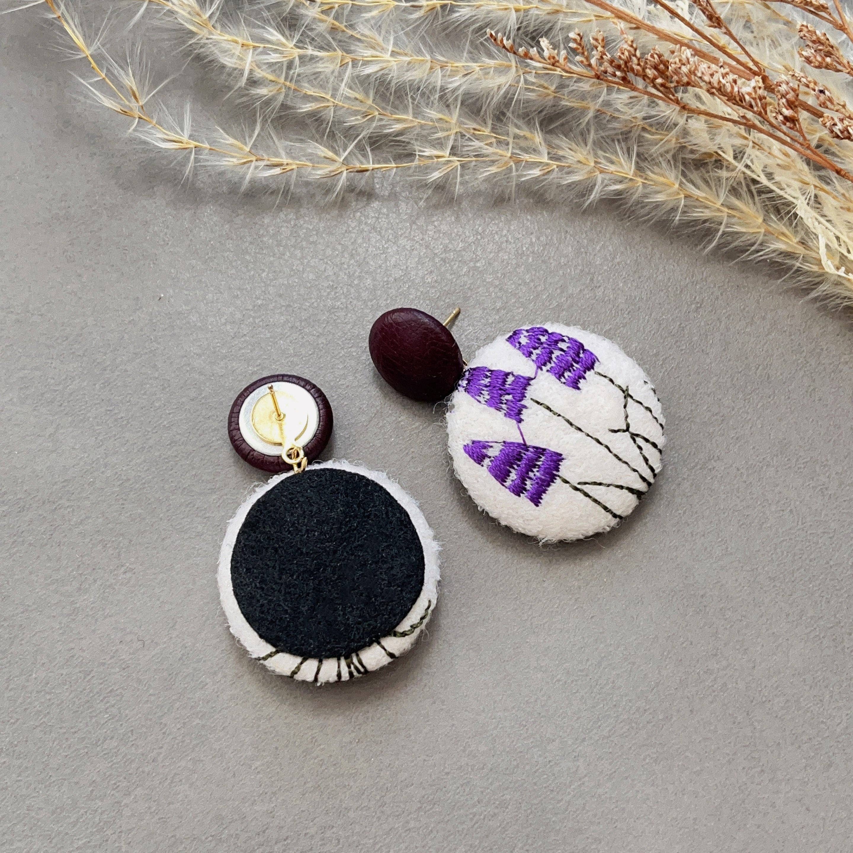 Giggle with Love - Wholesale Dangle Earrings - Floral Embroidery Earring| Handmade Dangle Flower Earrings| Embroidery Gift|Flower Gift for Mom|Gift for Bridesmaids|Flower Thank You Gifts6