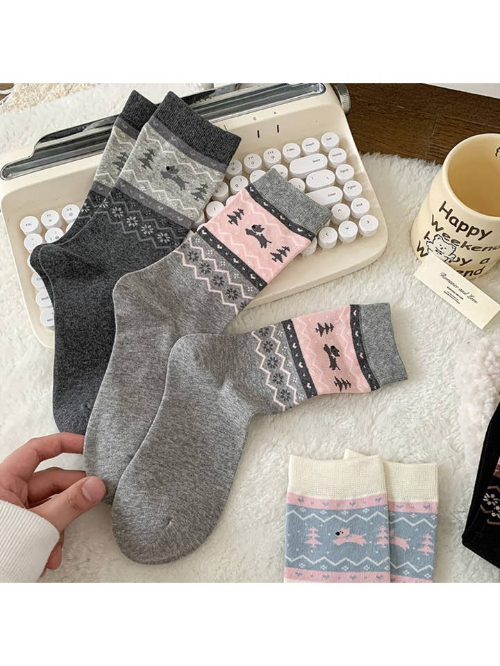 Funkyrel® Atzbranding Limited - Wholesale Socks – Women's - Rufia - Puppy Dog Pattern Cute Mid-Calf Socks8