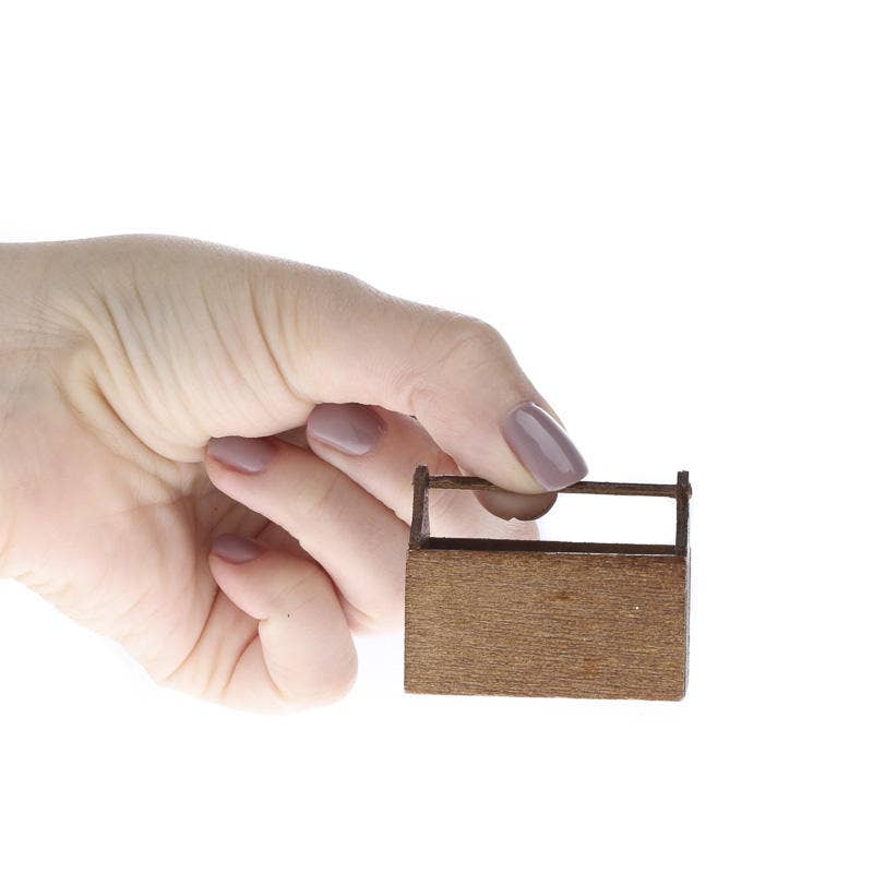 Factory Direct Craft – wholesale Doll accessory kit – Kids – Dollhouse Miniature Wood Toolbox - 1-3/4" L x 1-1/2" H