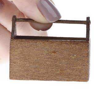 Factory Direct Craft – wholesale Doll accessory kit – Kids – Dollhouse Miniature Wood Toolbox - 1-3/4" L x 1-1/2" H0
