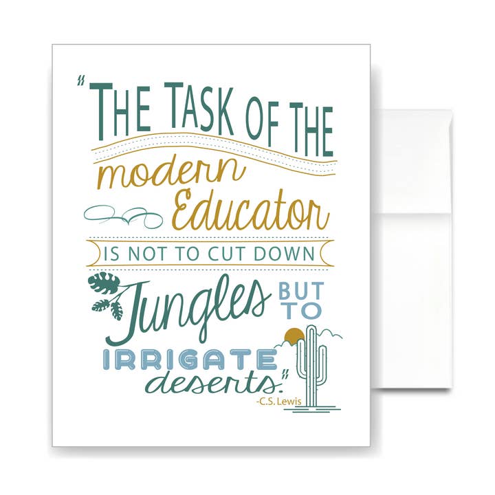 Teacher Educator Quote Card for wholesale by Little Dorset Shop