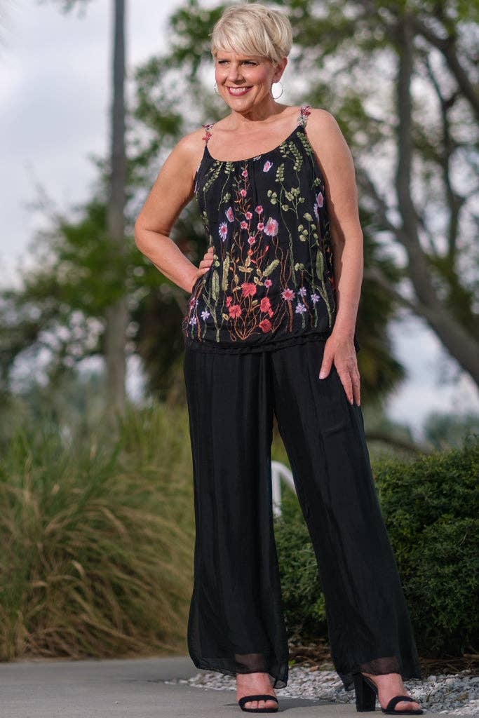 TINA Stephens Italy/Tees By Tina - Wholesale Pants - Women's - Roxy Silk Straight Leg Pant (PL212)0