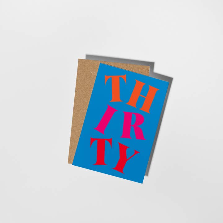 PulpKo – wholesale Födelsedagskort – Typografiskt 30-årsdagskort