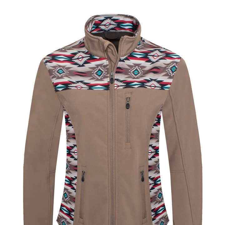 Rodeo Clothing - Wholesale Jacket - Women's - Women's Softshell Aztec Print Fleece-Lined Jackets
