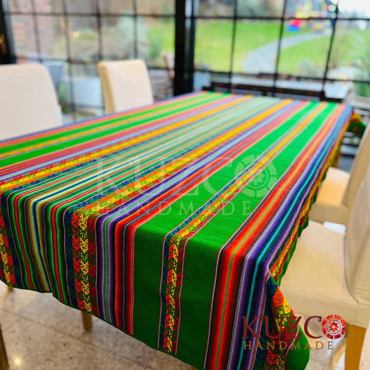 KuzcoHandmade - Vendita all'ingrosso Tovaglie - Tessuto in aguayo andino peruviano realizzato a mano4