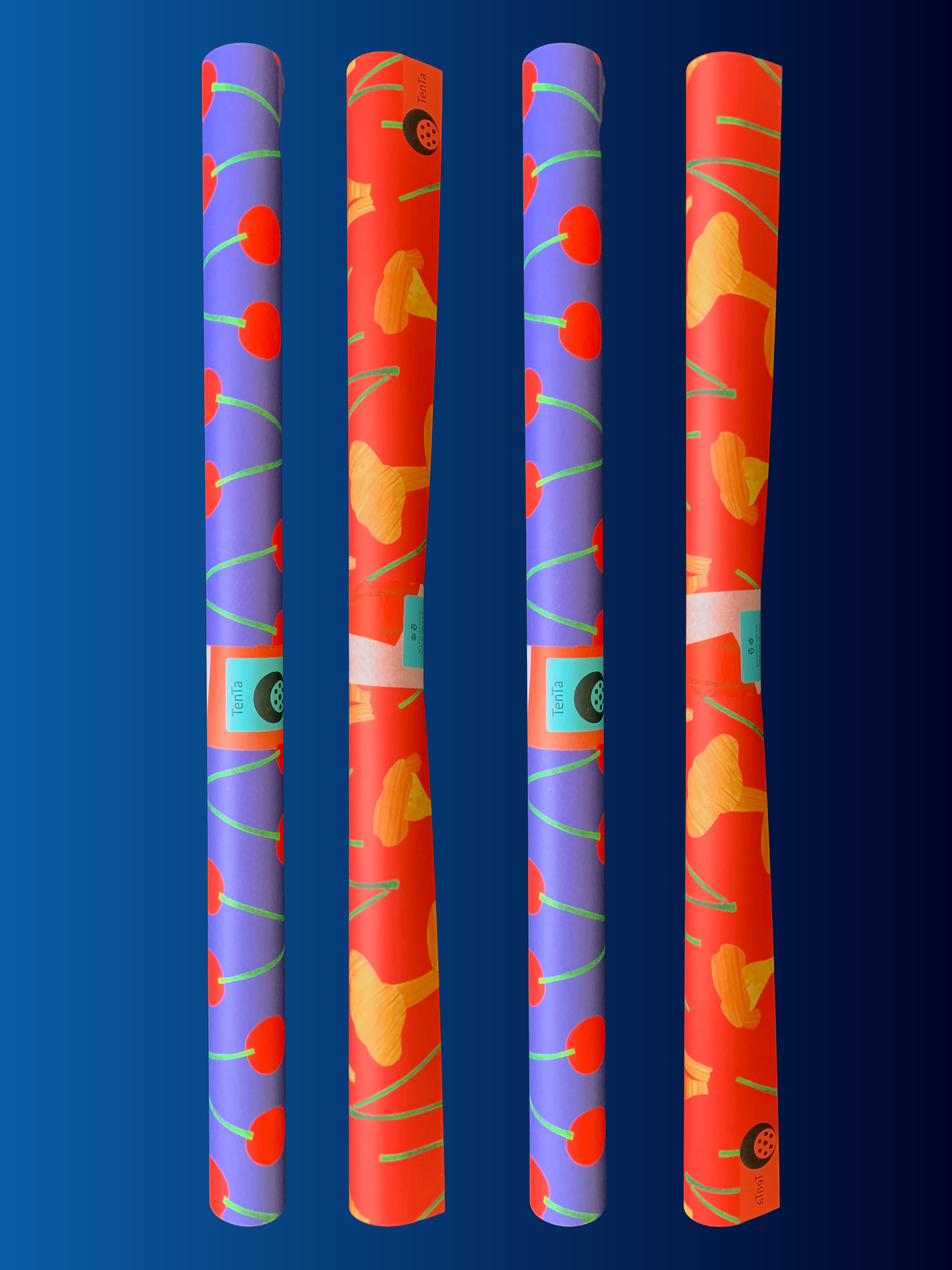 TenTa - Wholesale Wrapping Paper Roll - Chanterelle Mushroom Patterned Wrapping Paper – Red & Ochre4