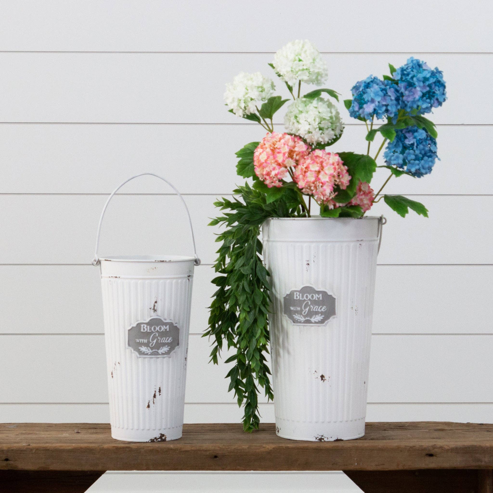 Audrey's Home & Gift - Vente Seau - Seaux hauts « Bloom With Grace » (lot de 2)2