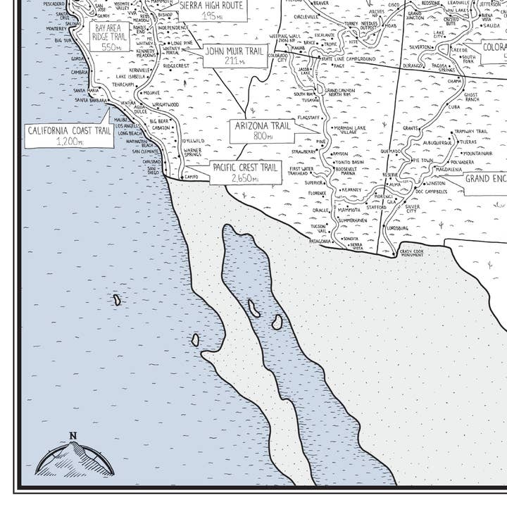 Sherpa Ant - Wholesale Map - Long-Distance Color Your Hike Trail Map2