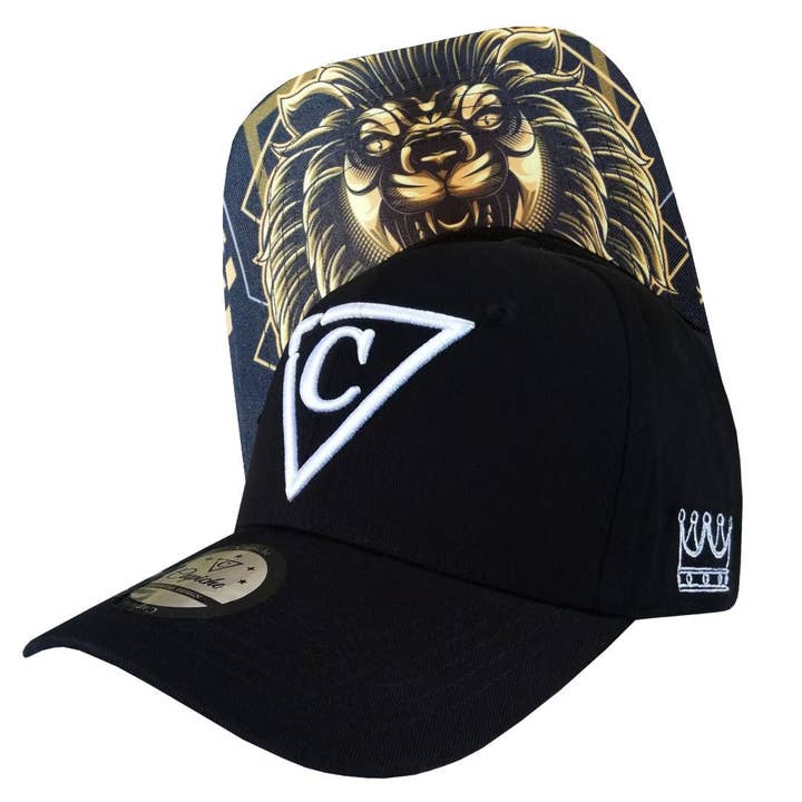 Mighty Lion Gebogener Baseball-Cap - Schwarz für den Großhandel von Capiche
