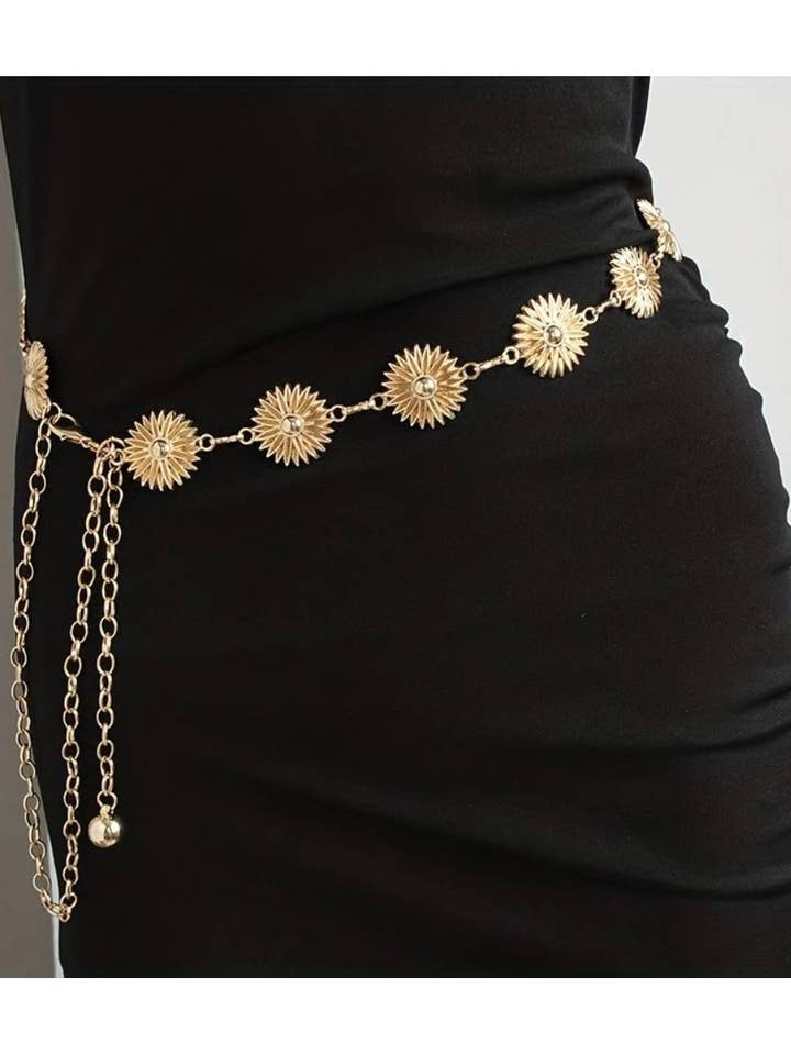 Small Daisy Flowers Carved Waist Chain for wholesale by HIDDENBRAND