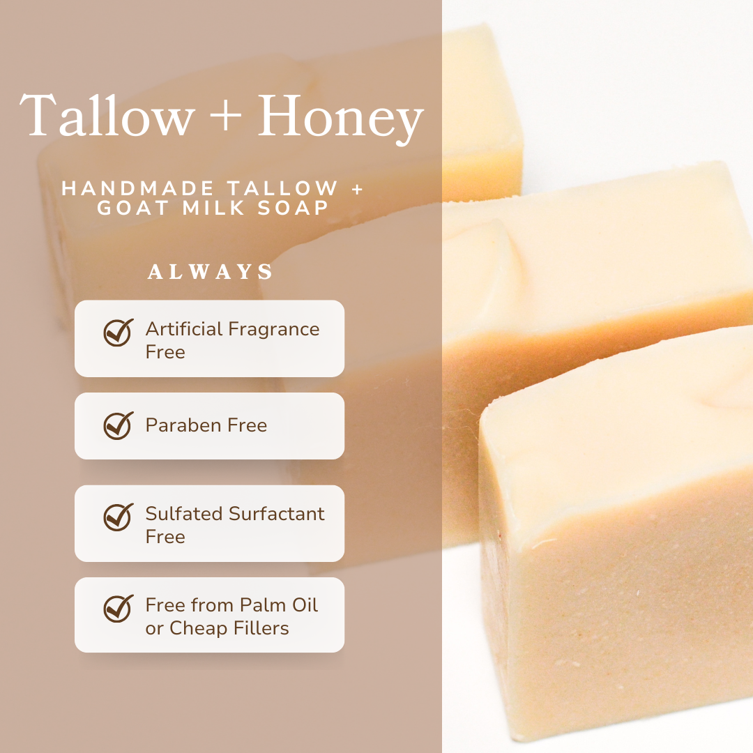 Pretty farm girl - Wholesale Bar Soap - Pure Tallow + Honey Fragrance Free Tallow and Goat Milk Handmade Soap Bar3