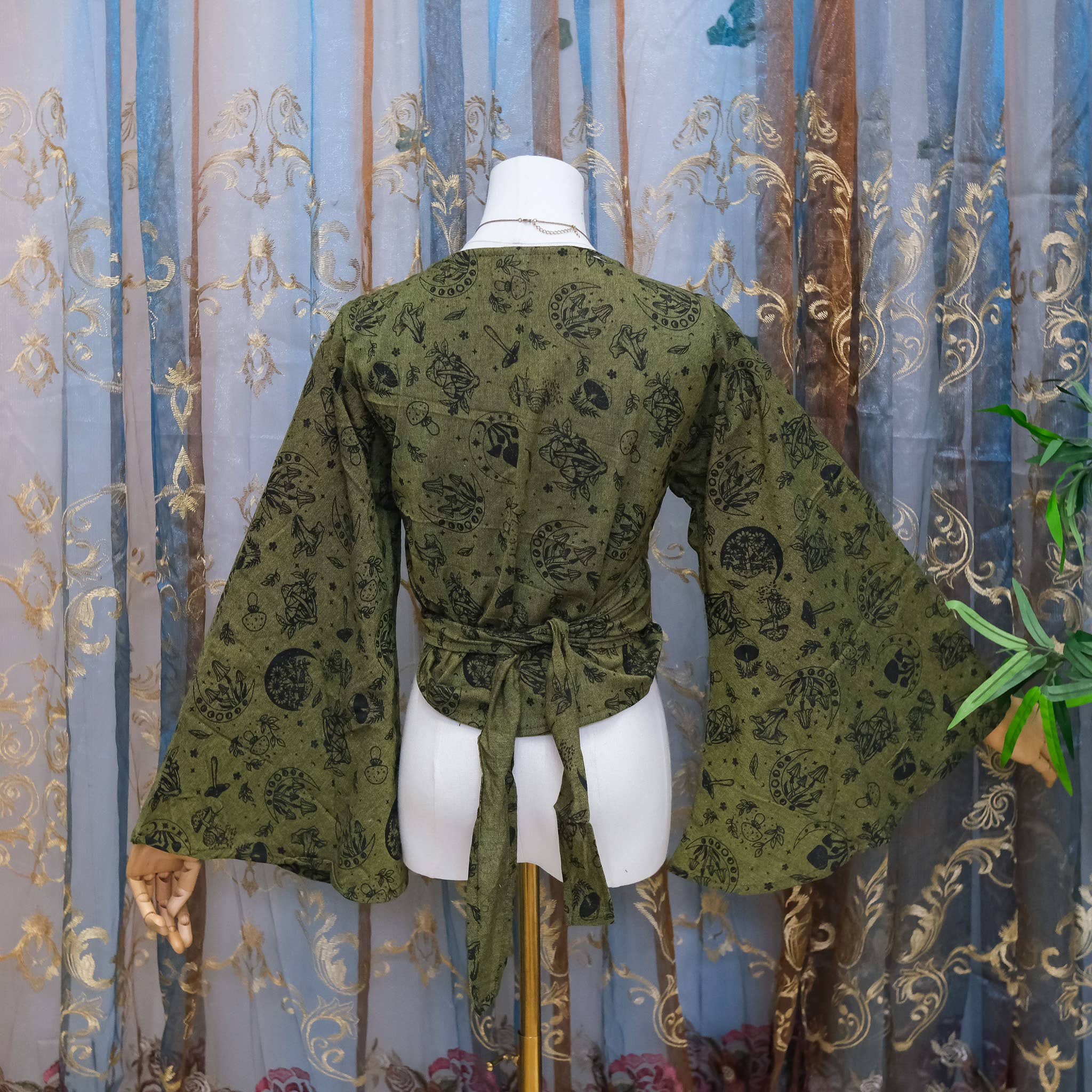 Karma Nepal Crafts - Wholesale Blouse - Women's - 3 Way Cotton Wrap Top with Mushroom Print20