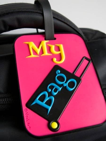 Pink Suitcase Luggage Tag | Unique Bag Tag | Fun Luggage Tag for wholesale by Mary Ellis