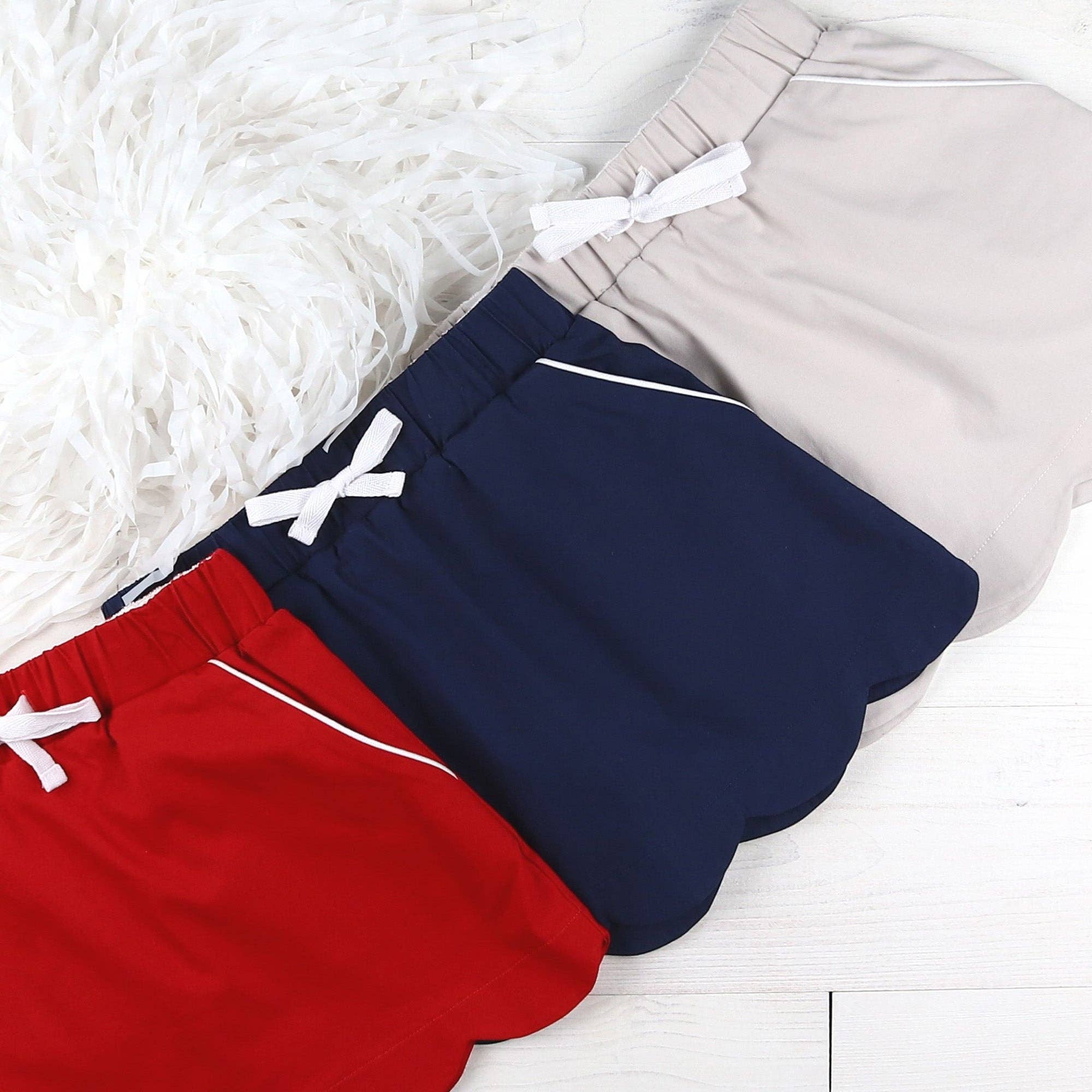 Shrimp and Grits Kids - Wholesale Skort - Kids - Girls Scallop Skort - Red Twill4