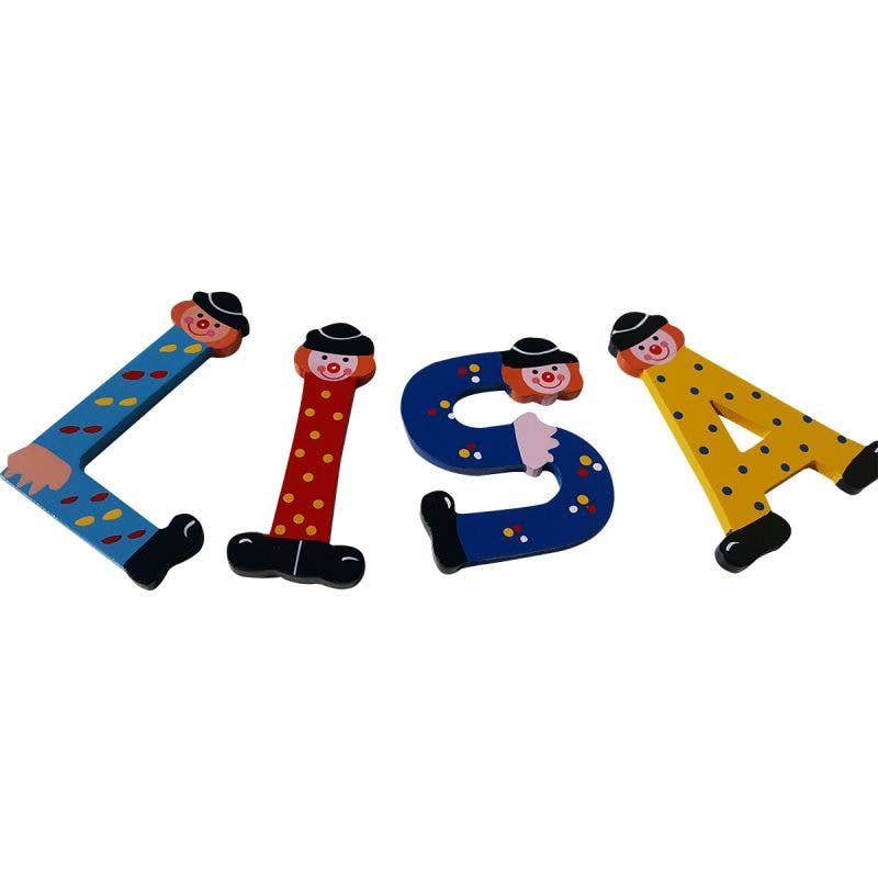 GICO Spielwaren - Wholesale Wall Decor - Kids & Baby - Clown Wooden Letters for the Nursery A-Z 9cm E2