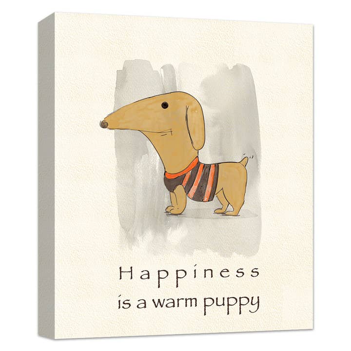 Happiness Is A Warm Puppy Décoration murale sur toile 22 x 20 po pour la vente par PTM Images