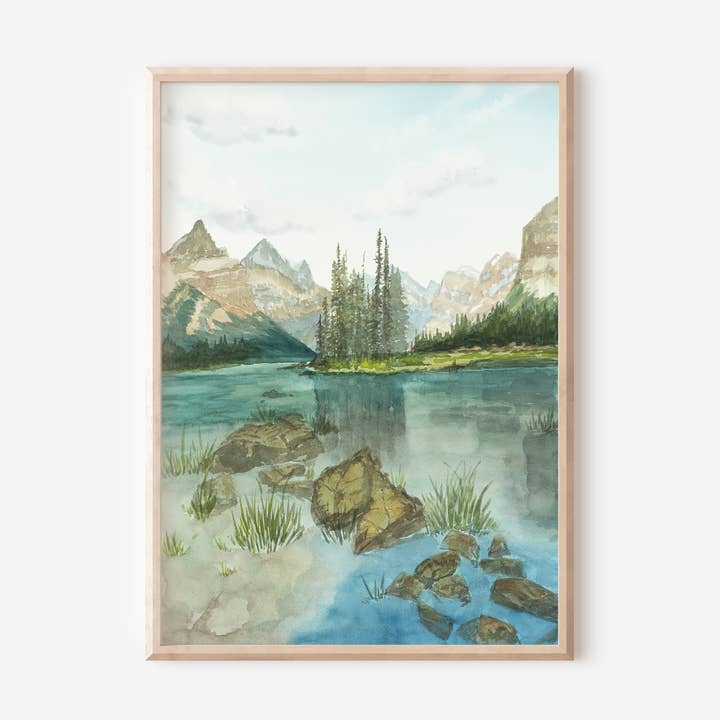 Spirit Island | Aquarell Giclée Kunstdruck für den Großhandel von Rebecca Sobbi Studio