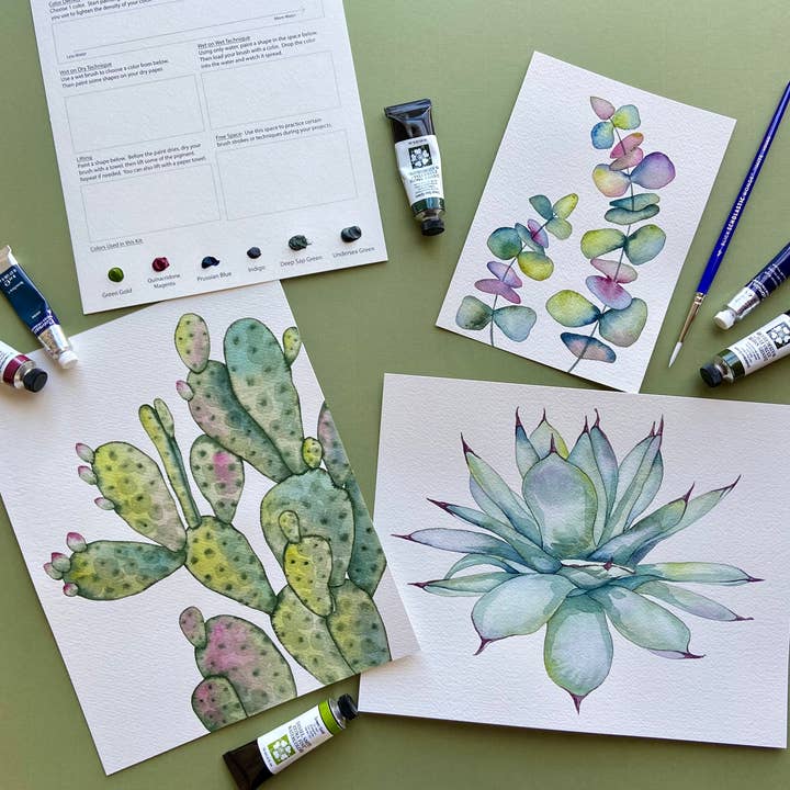 Emily Marie Watercolors - Wholesale DIY Craft Kit - Watercolor Painting Kit: Jewel-Toned Botanicals0