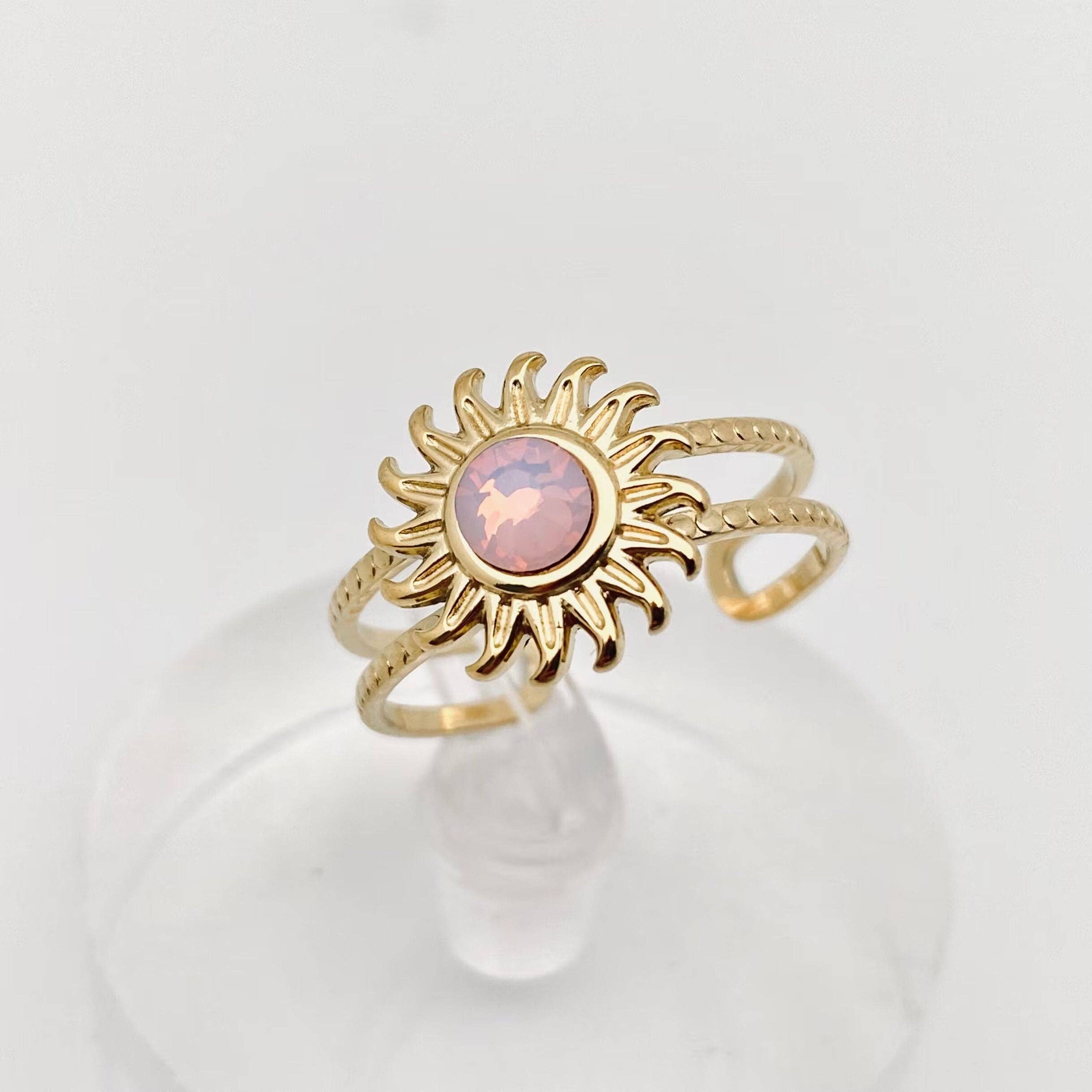 Mio Queena - Wholesale Single Stone/Solitaire Ring - Stainless Steel Inlaid  Stone Gold-plated Rings - FGS/CS6