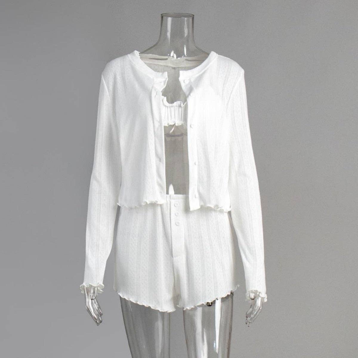 alberalkirk - Wholesale Sleepwear Set - Women's - Knit Pajama Set Three Piece Women Multiple Colors N5A2961